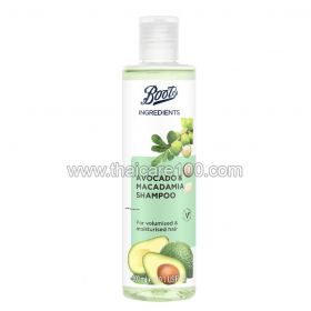 Shampoo with Macadamia and avocado Ingredients from Boots for fine and dry hair
