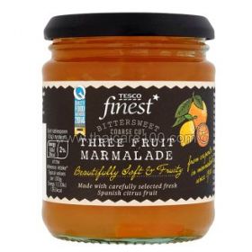 Fruit jelly three fruits Tesco Finest Three Fruit Marmalade