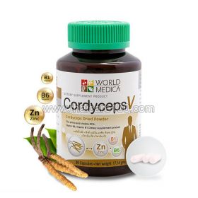 Capsules Cordyceps V World Medica Khaolaor with zinc and vitamins B6 and B1