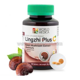 Reishi Mushroom Extract (Lingzhi) with Vitamin C Khaolaor Lingzhi Plus Extract World Medica