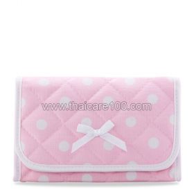 Quilted NaRaYa Polkadot cosmetic bag with mirror