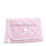 Quilted NaRaYa Polkadot cosmetic bag with mirror