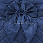 Naraya Blue Quilted Satin Satchel Bag with Bowknot