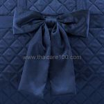 Quilted satin bag with bow NaRaYa Dark Blue