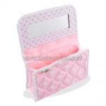 Quilted NaRaYa Polkadot cosmetic bag with mirror