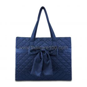 Quilted satin bag with bow NaRaYa Dark Blue