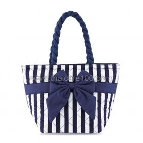 Naraya Striped Quilted Handbag with Bow