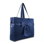 Quilted satin bag with bow NaRaYa Dark Blue