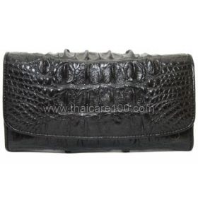 Women's purse made of genuine crocodile leather